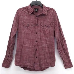 Diamond Jack Shirt Men's Medium Slim Fit Red Long Sleeve Button Up